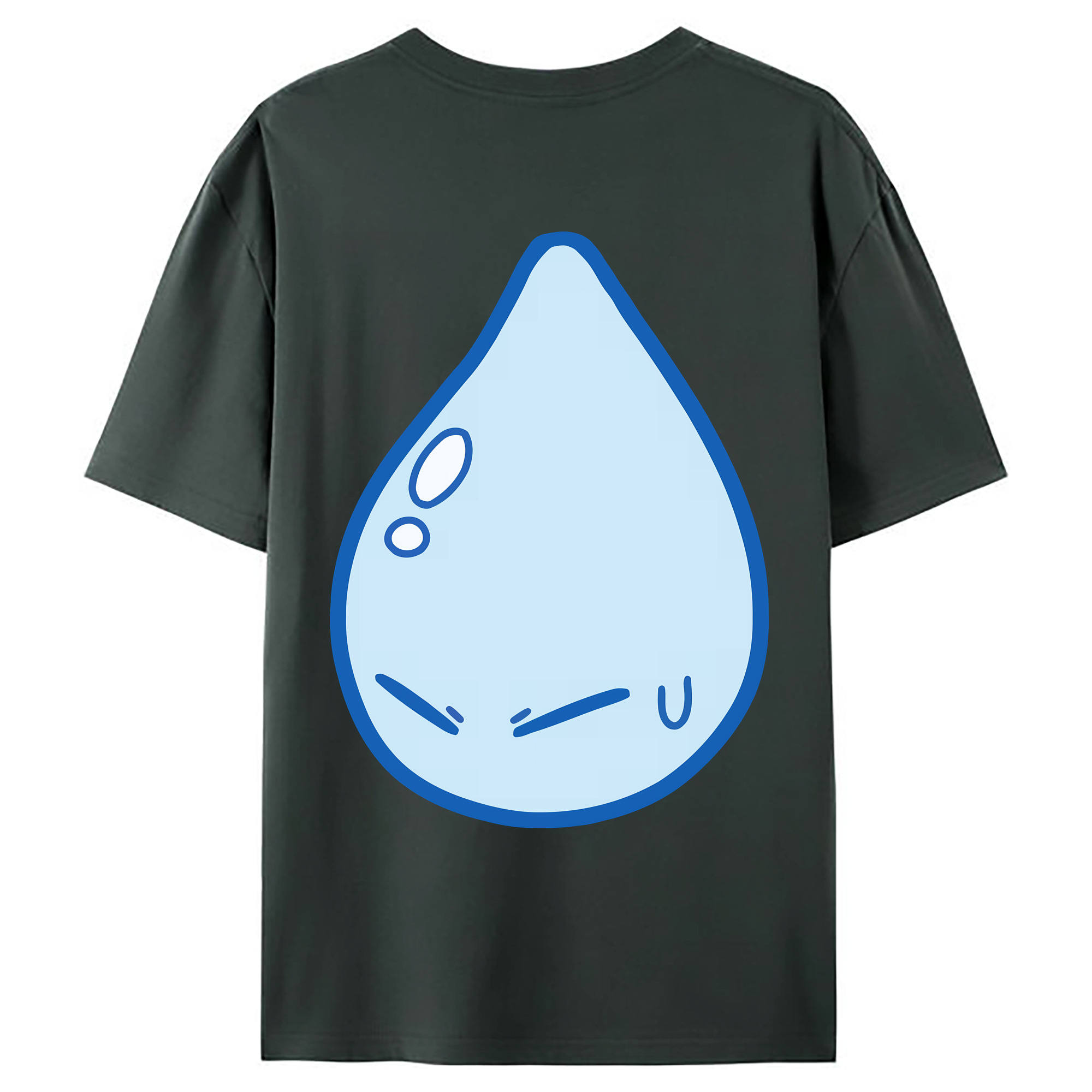 （画像用） 転スラ Regarding Reincarnated to Slime 綿100％ メンズ半袖Tシャツ（バックプリント） 通気性